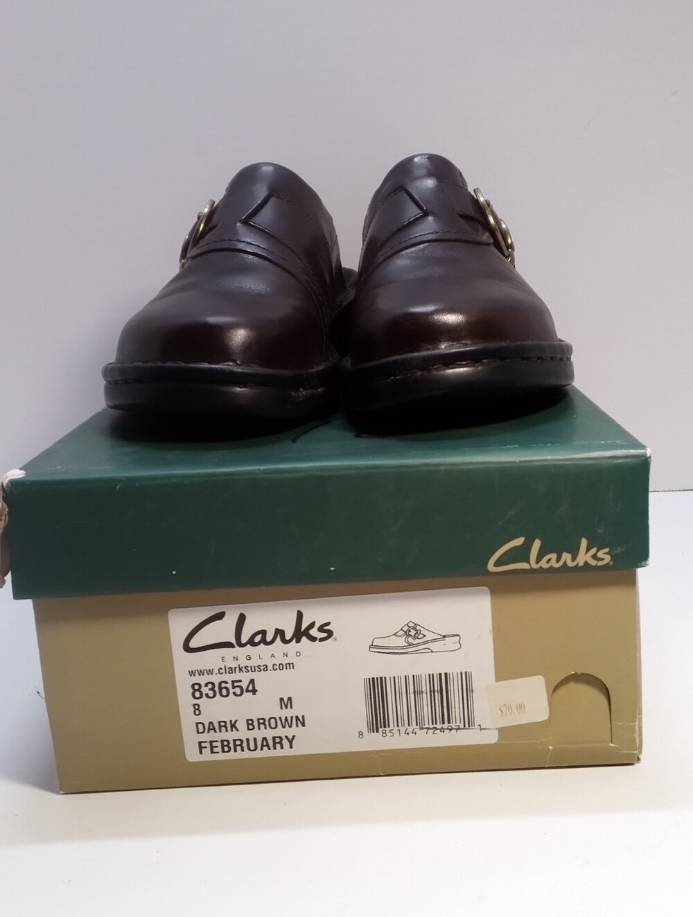 Clarks Dark Brown February Slip-on Mules Size 8M